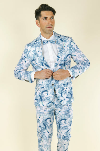 Shinesty Men's Suit - Crosshatch Lilies