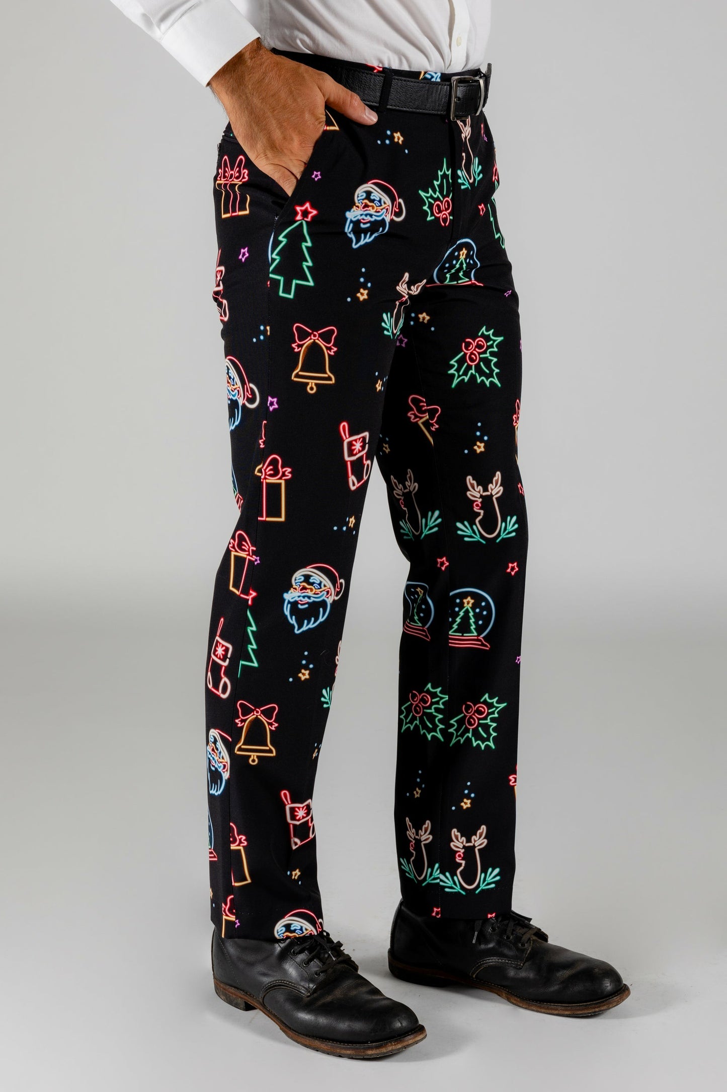 Shinesty Men's Suit Pants - Neon Lights Christmas