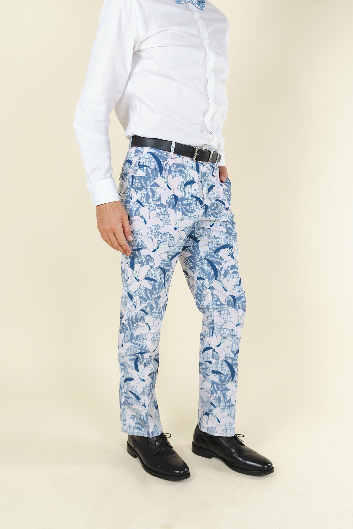 Shinesty Men's Suit Pants - Crosshatch Lilies