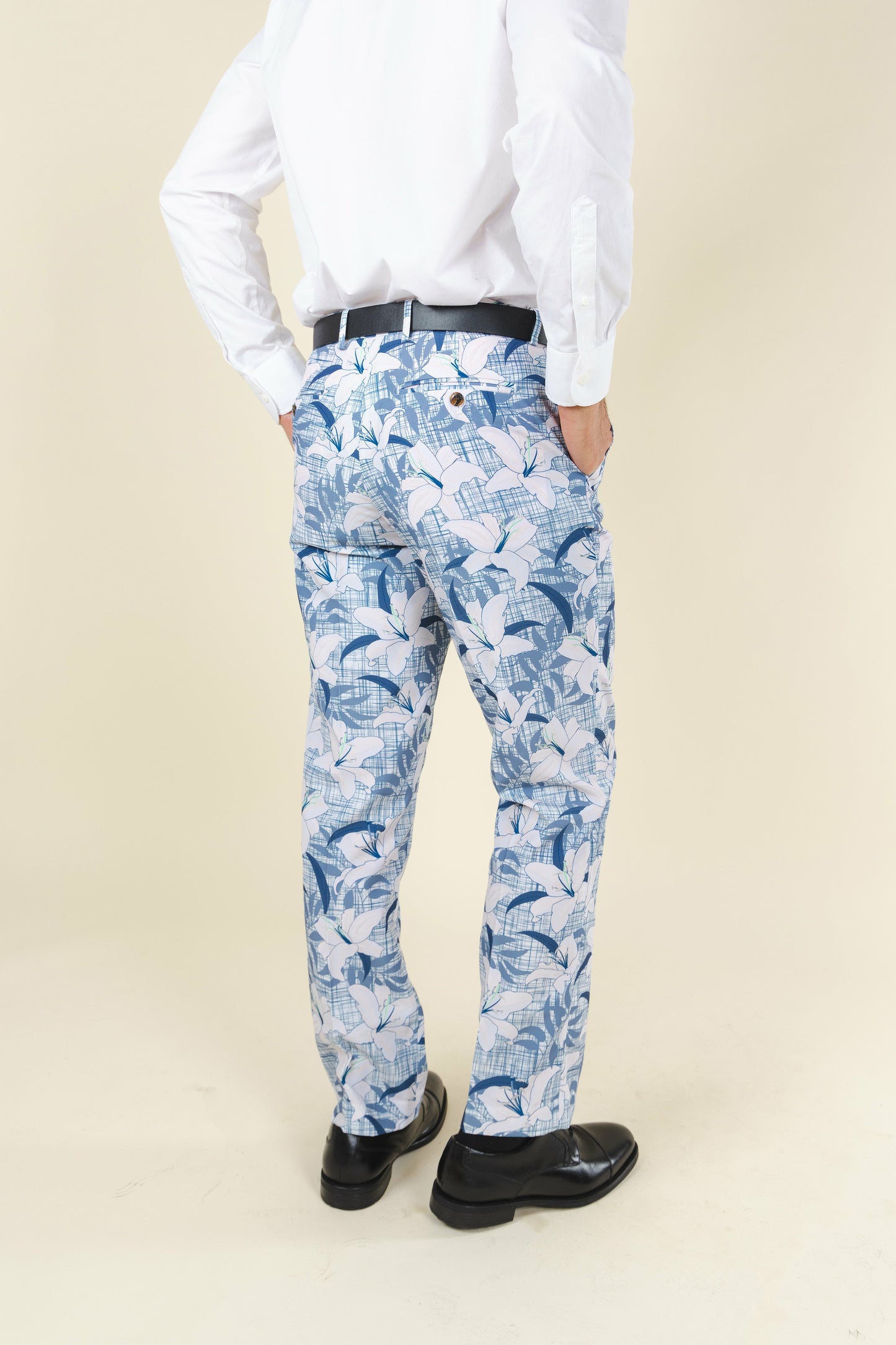 Shinesty Men's Suit Pants - Crosshatch Lilies