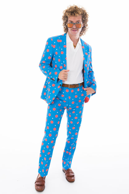 Shinesty Men's Suit Pants - Holiday Peppermint