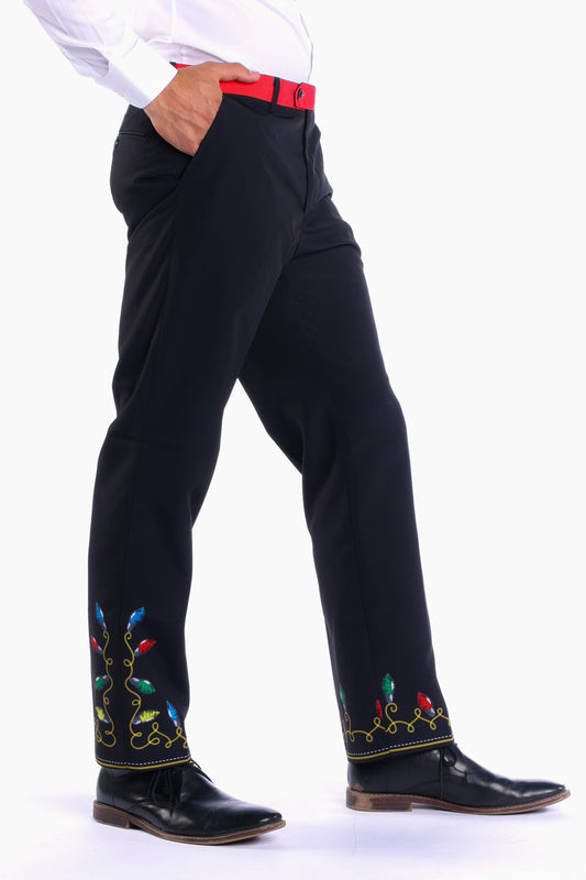 Shinesty Men's Suit Pants - Christmas Lights Ugly