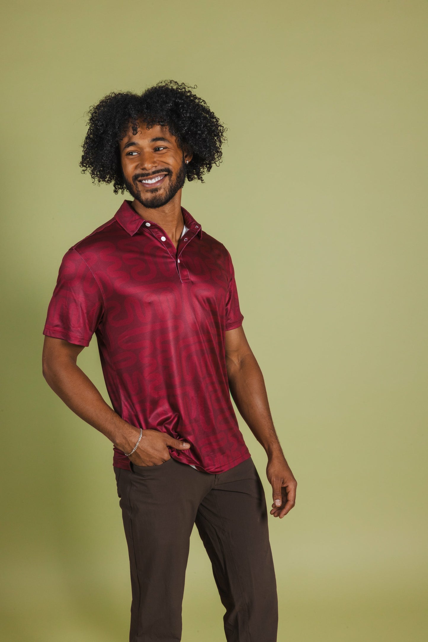 Shinesty Red Abstract Polo Shirt - The Retro Active