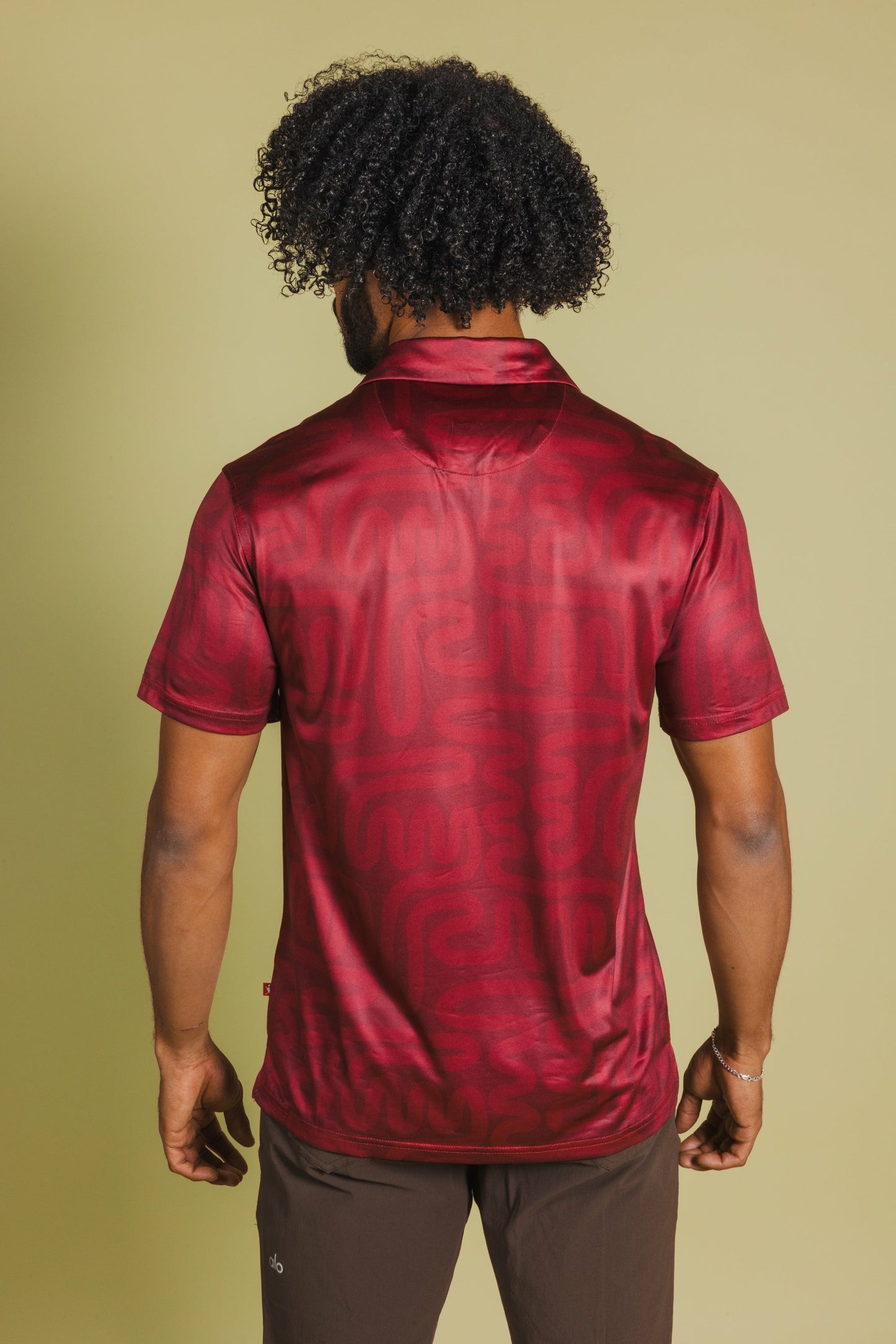 Shinesty Red Abstract Polo Shirt - The Retro Active