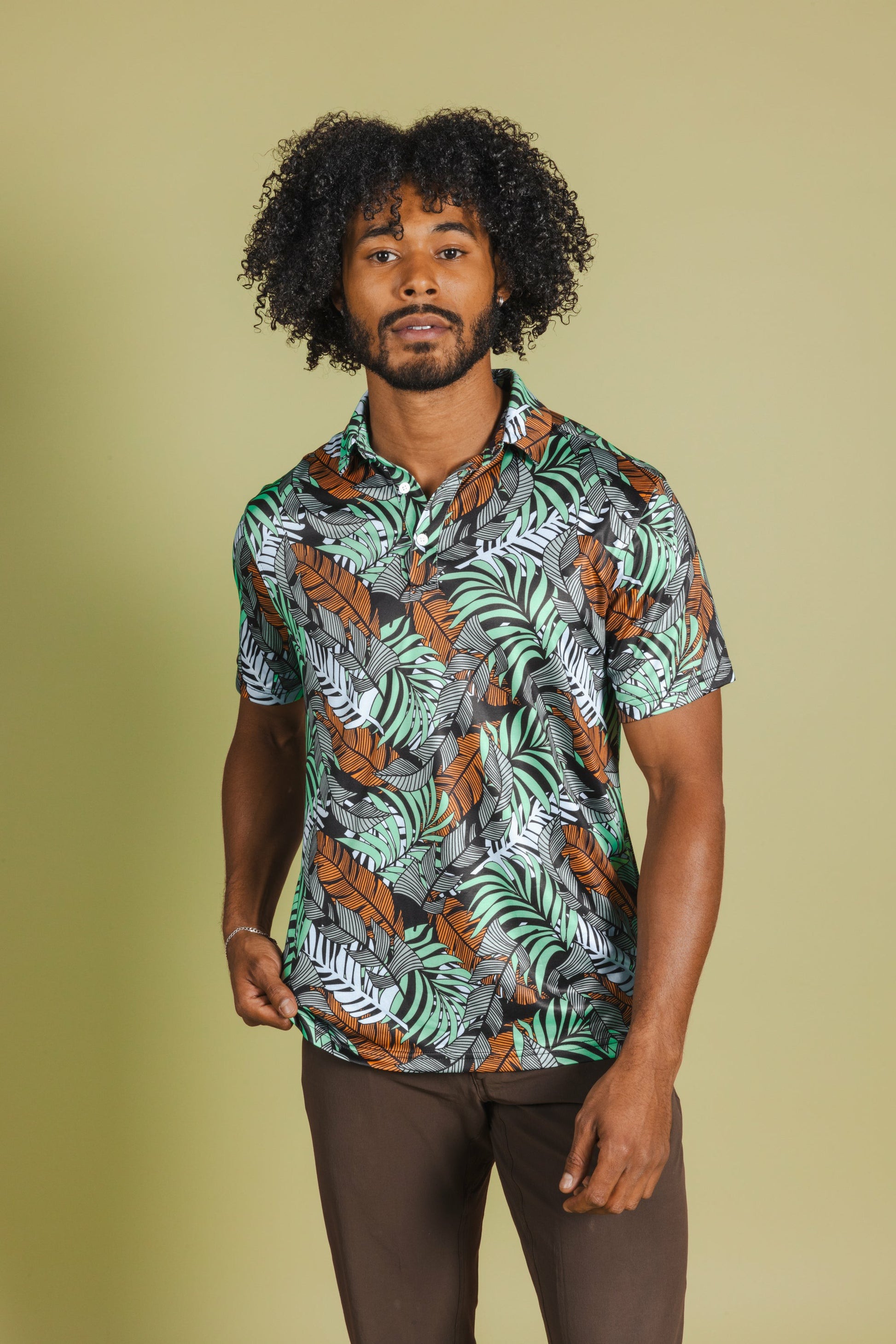 Shinesty Tropical Leaves Polo Shirt - The Botanist