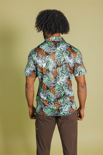 Shinesty Tropical Leaves Polo Shirt - The Botanist