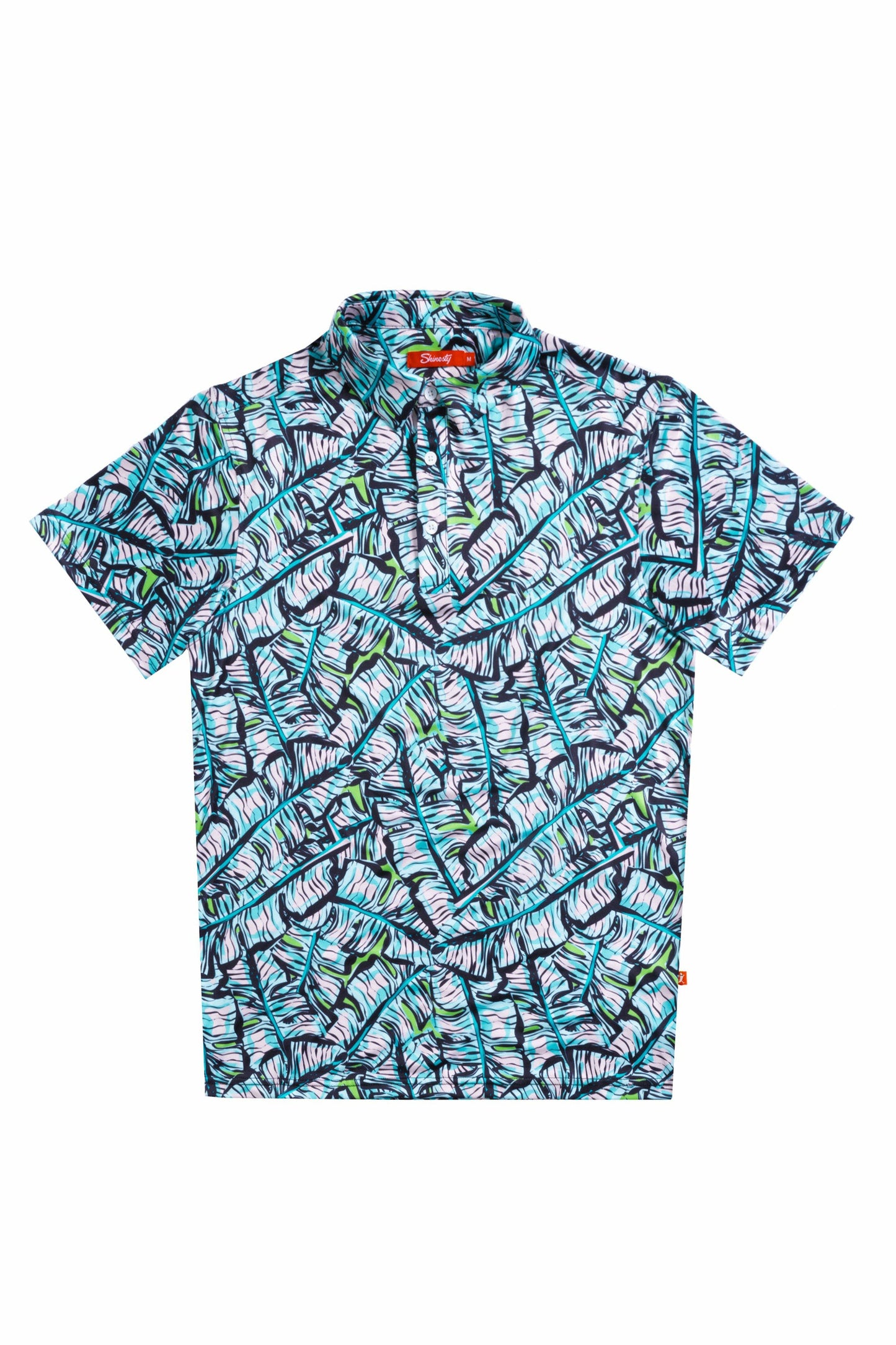 Shinesty Blue Tropical Polo Shirt - The Easy Breezy
