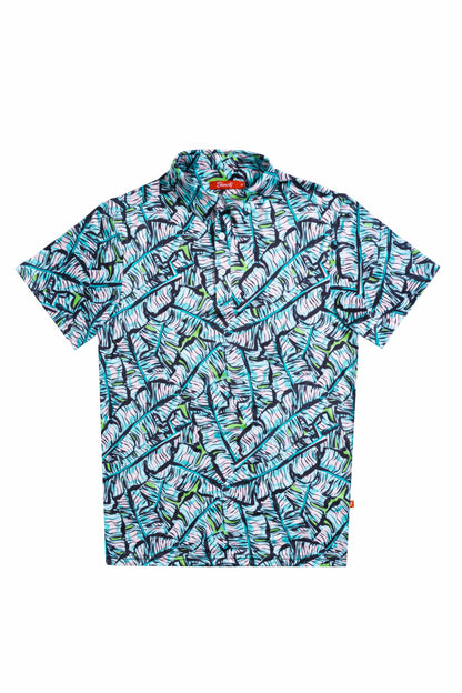Shinesty Blue Tropical Polo Shirt - The Easy Breezy