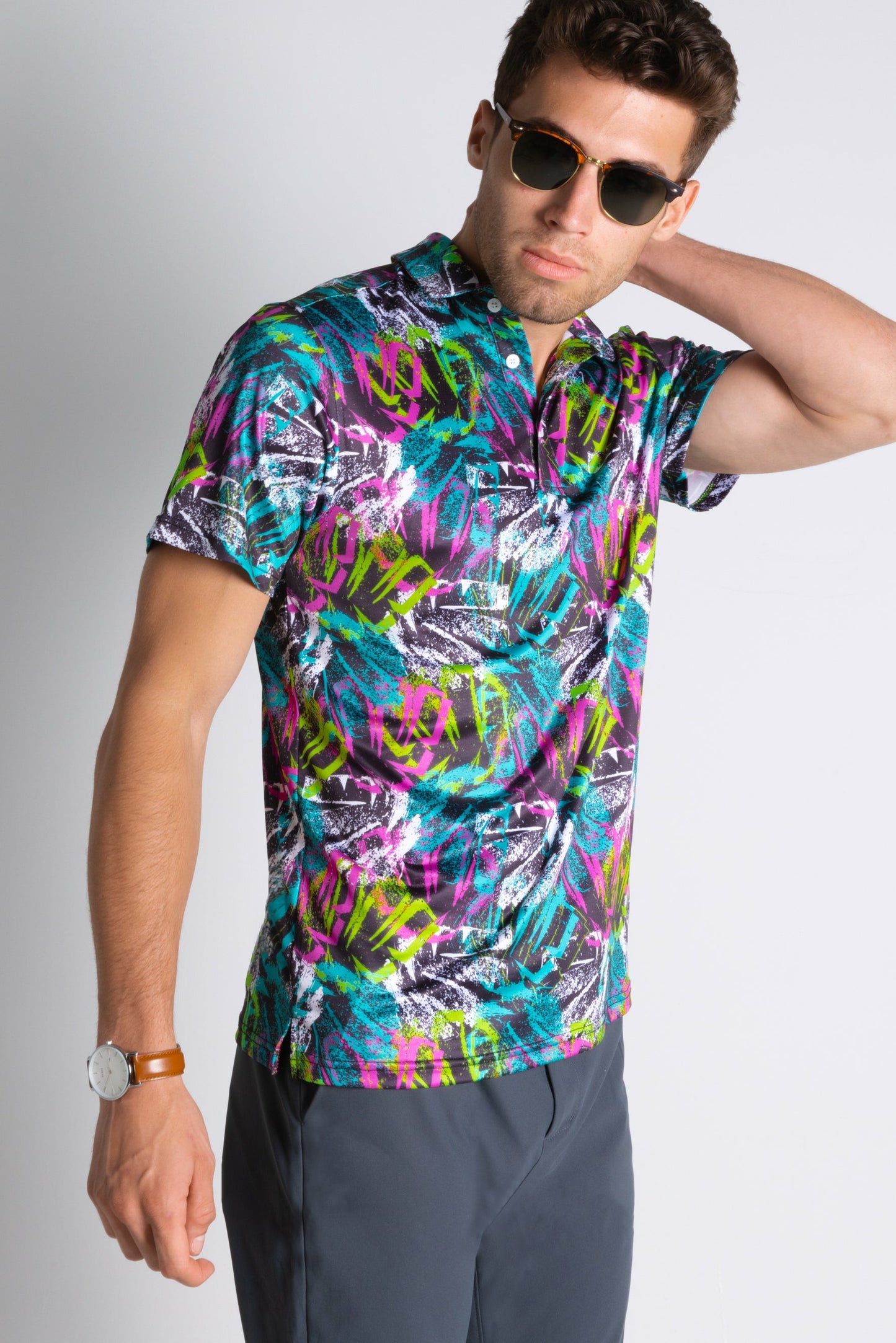 Shinesty Black and Neon Polo Shirt - The Warm Up