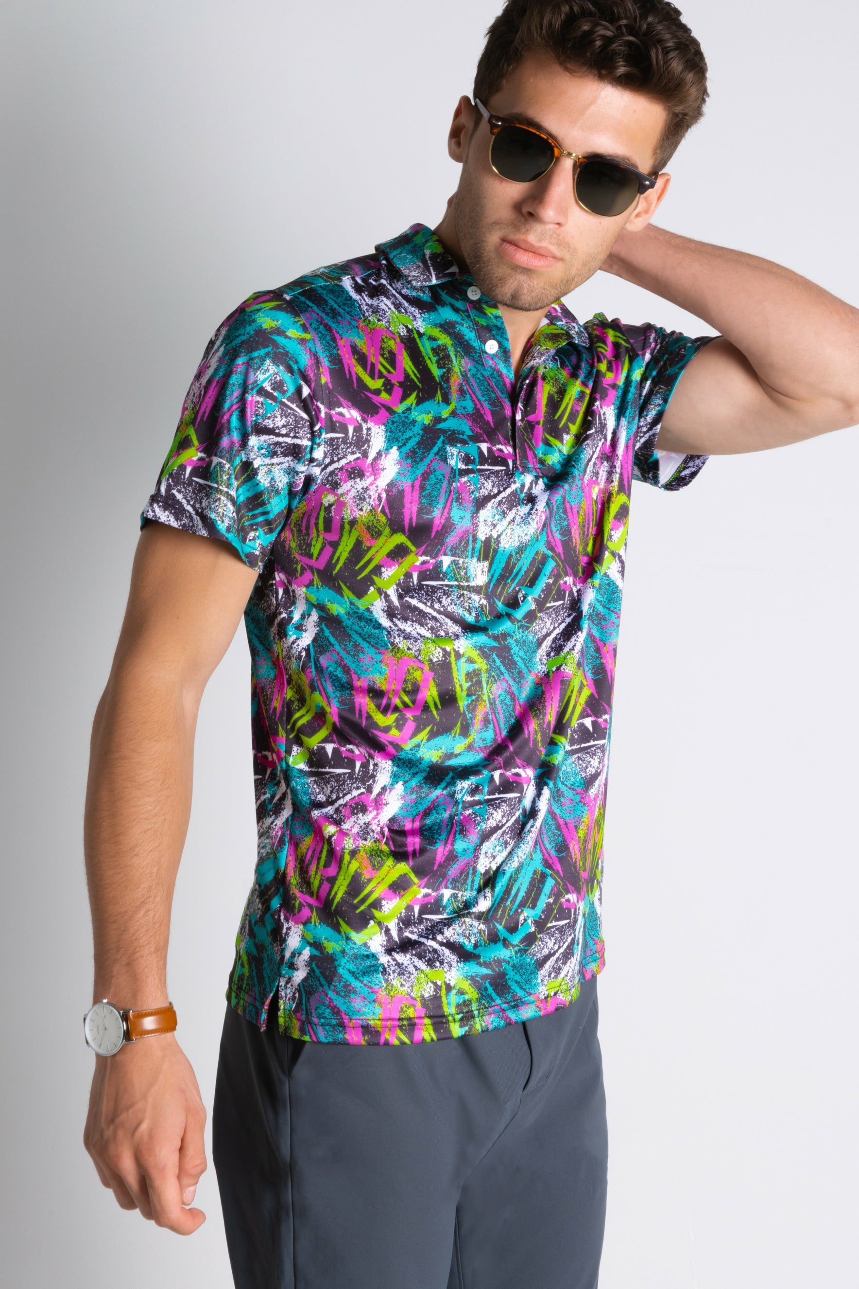 Shinesty Black and Neon Polo Shirt - The Warm Up