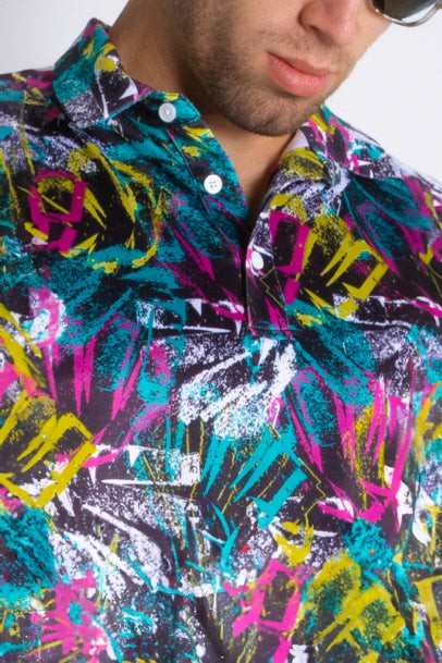 Shinesty Black and Neon Polo Shirt - The Warm Up
