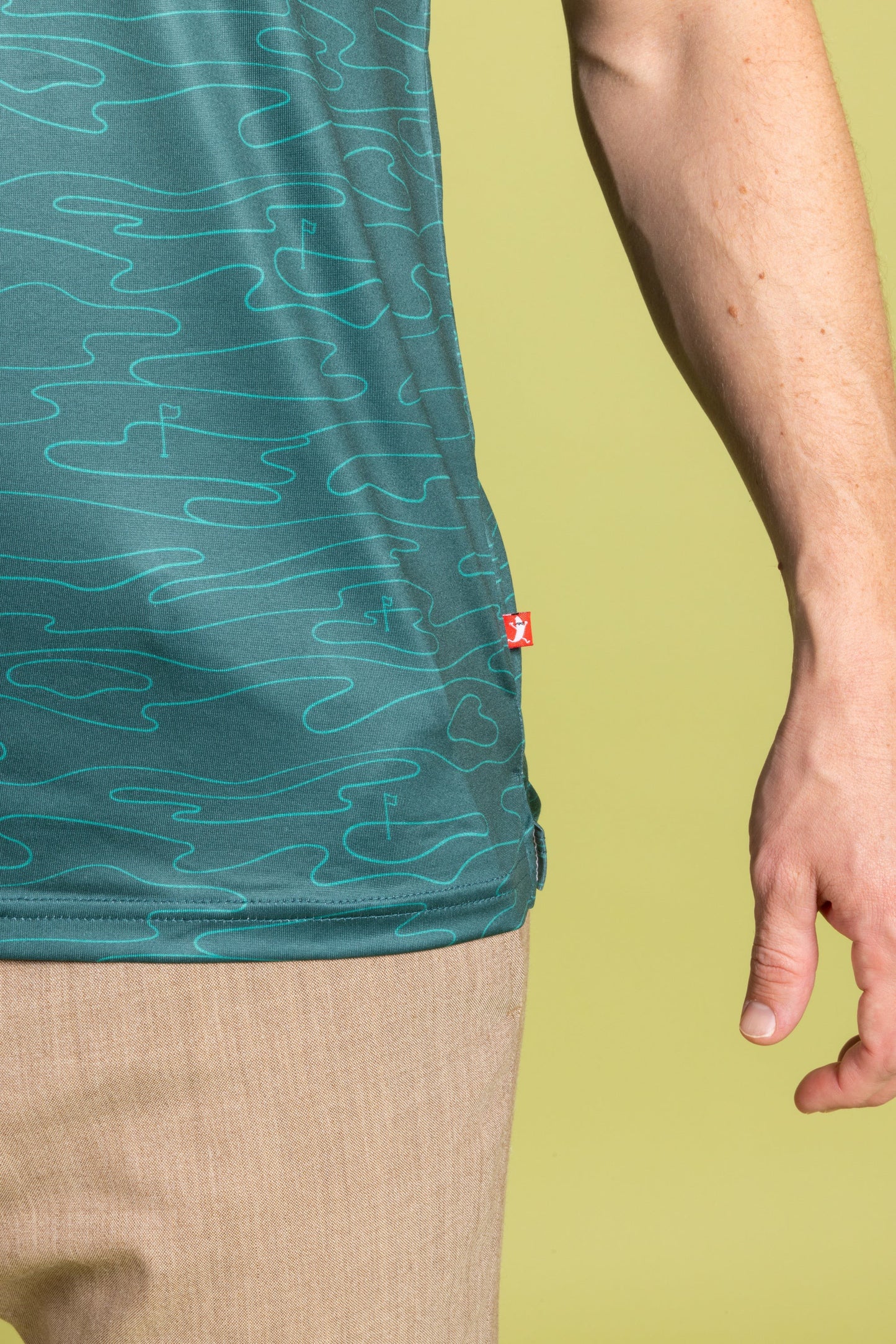Shinesty Golf Holes Topography Polo Shirt - The Green Tea