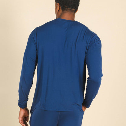 Shinesty Navy Long Sleeve Sleep Shirt - The Big Blue