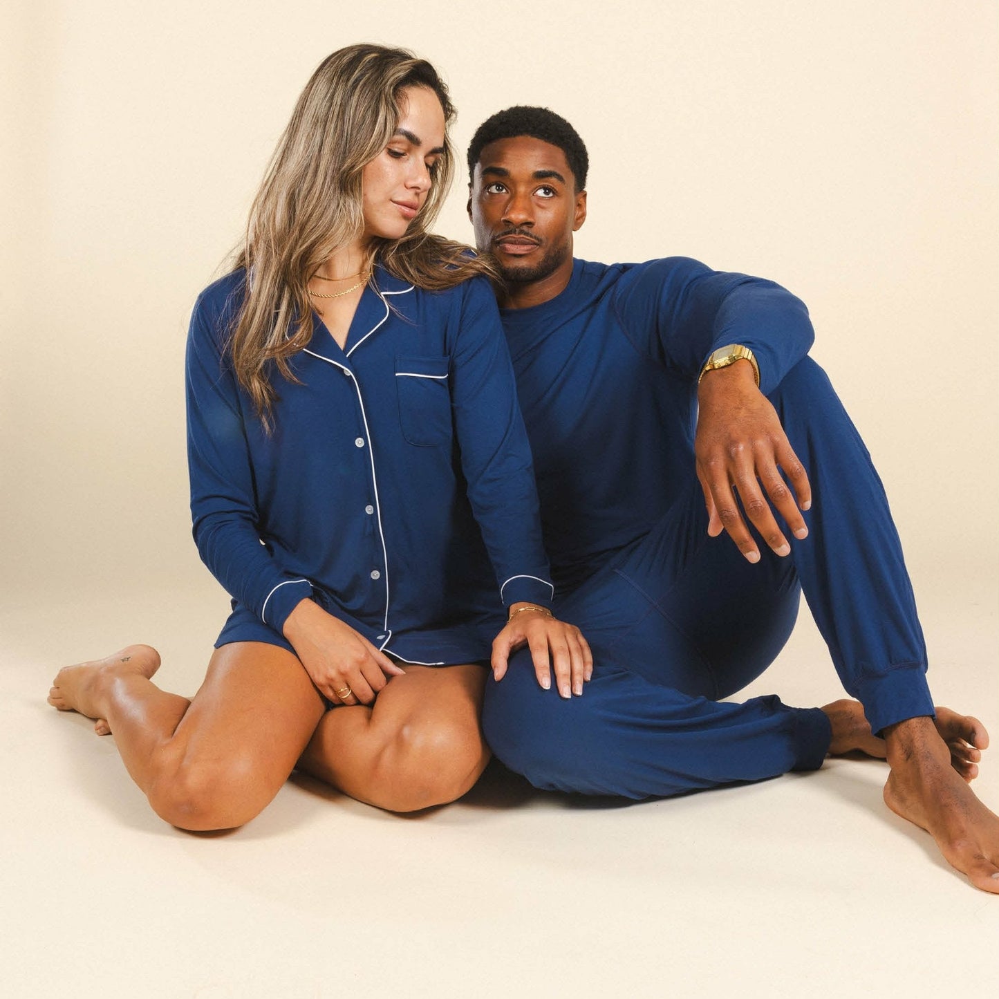 Shinesty Navy Long Sleeve Sleep Shirt - The Big Blue