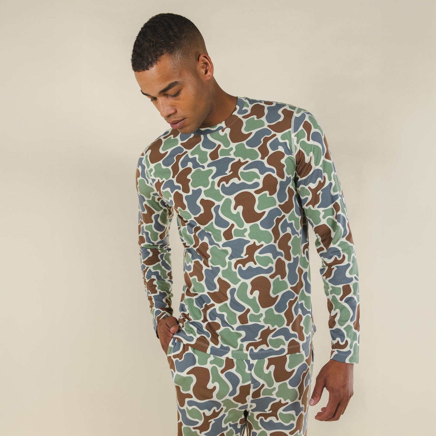 Shinesty Long Sleeve Sleep Shirt - Grey Duck Camo