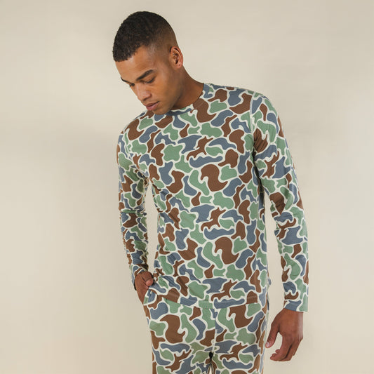 Shinesty Long Sleeve Sleep Shirt - Grey Duck Camo