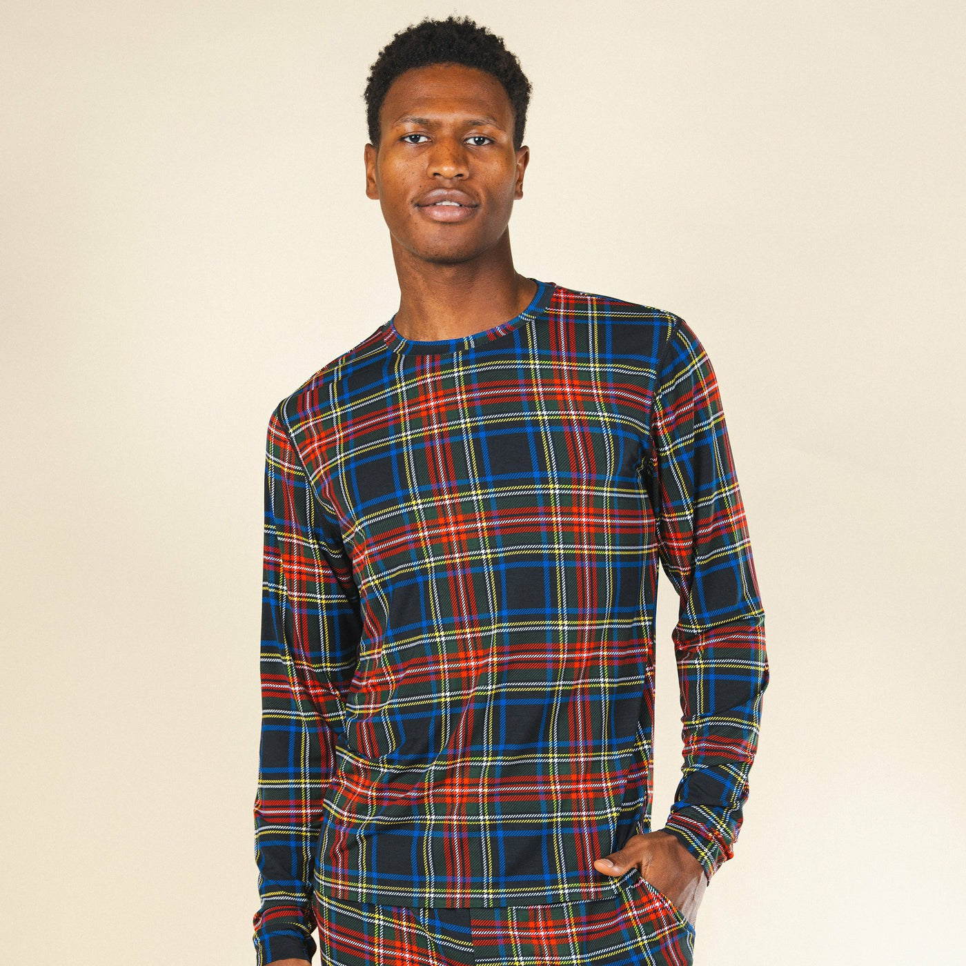 Shinesty Long Sleeve Sleep Shirt - Holiday Tartan Plaid