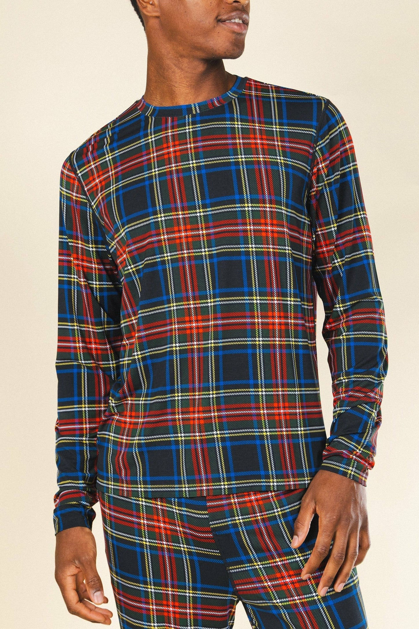Shinesty Long Sleeve Sleep Shirt - Holiday Tartan Plaid