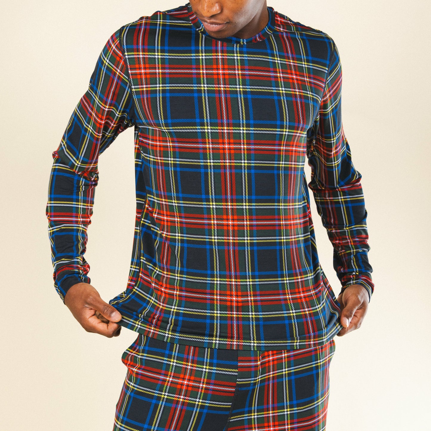Shinesty Long Sleeve Sleep Shirt - Holiday Tartan Plaid