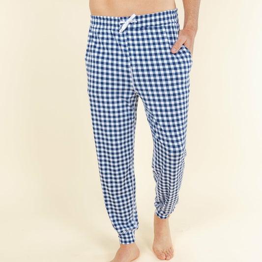 Shinesty Jogger Pajama Pants - Navy Gingham