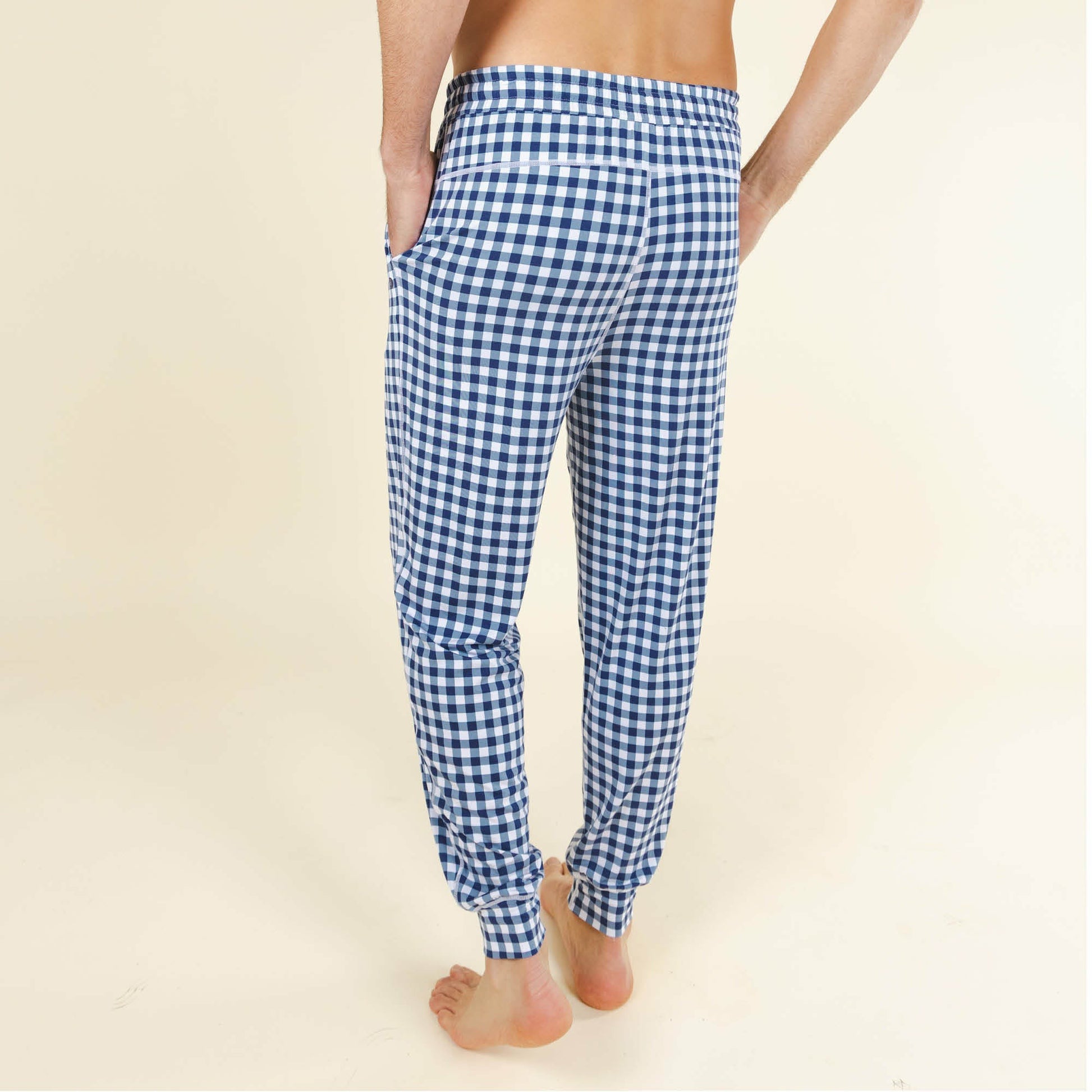 Shinesty Jogger Pajama Pants - Navy Gingham
