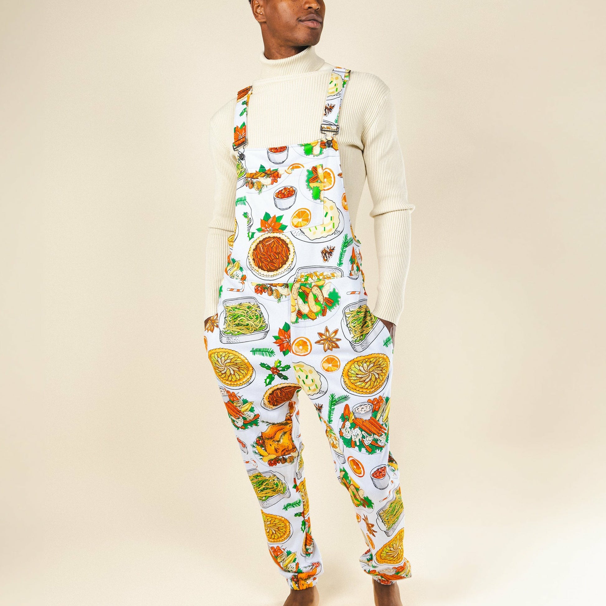 Shinesty Men's Pajamaralls® - White Thanksgiving