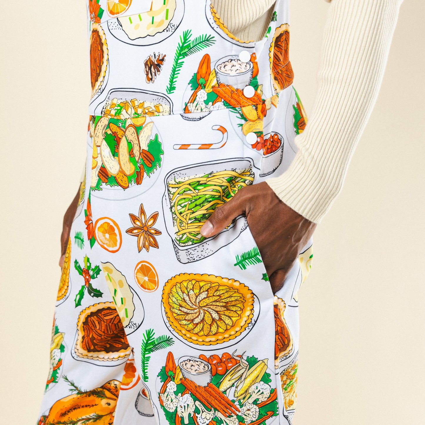 Shinesty Men's Pajamaralls® - White Thanksgiving