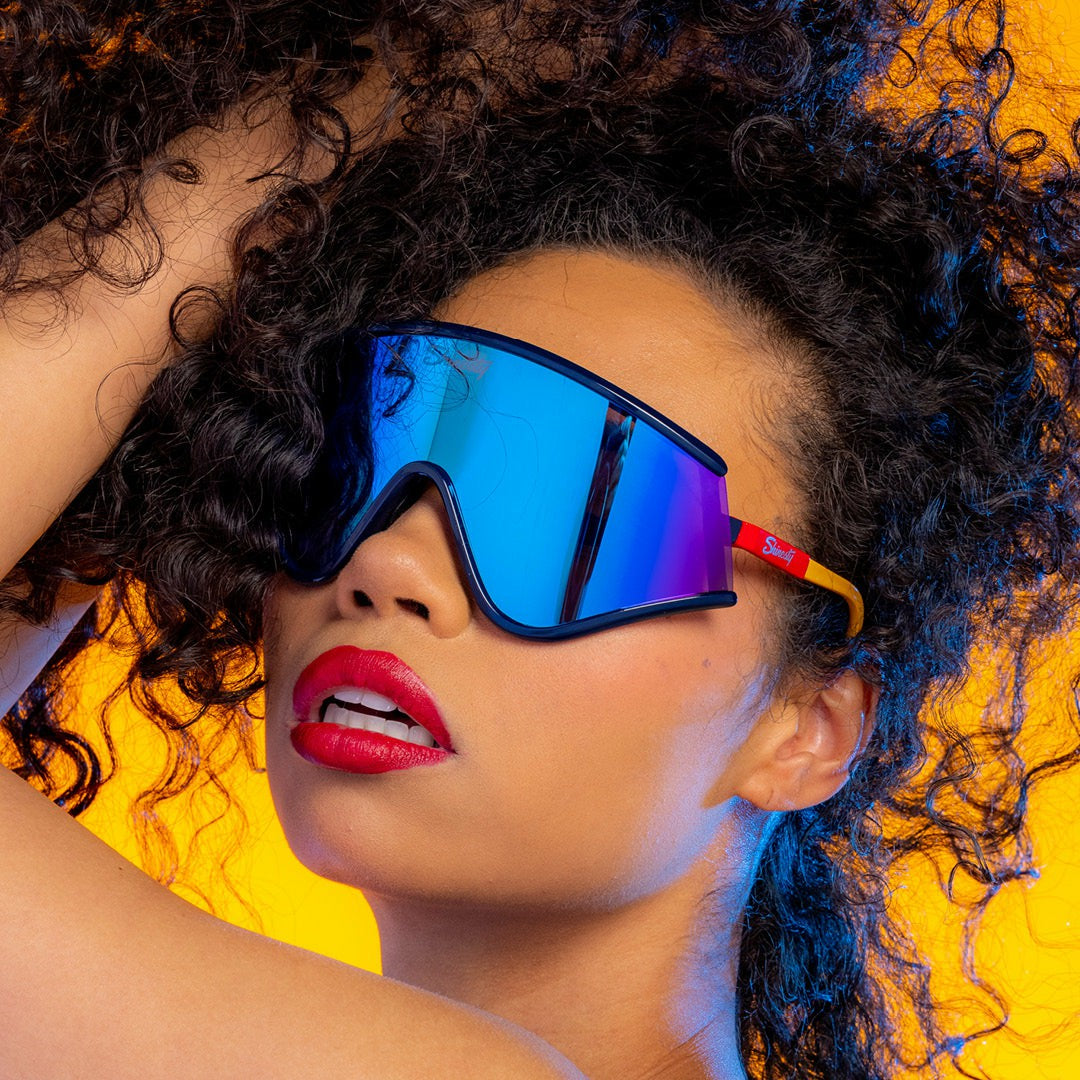 Shinesty Macho Polarized Sunglasses - Blue, Yellow And Red