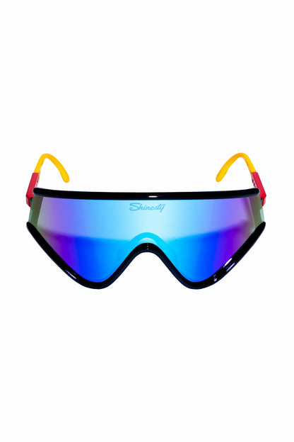 Shinesty Macho Polarized Sunglasses - Blue, Yellow And Red