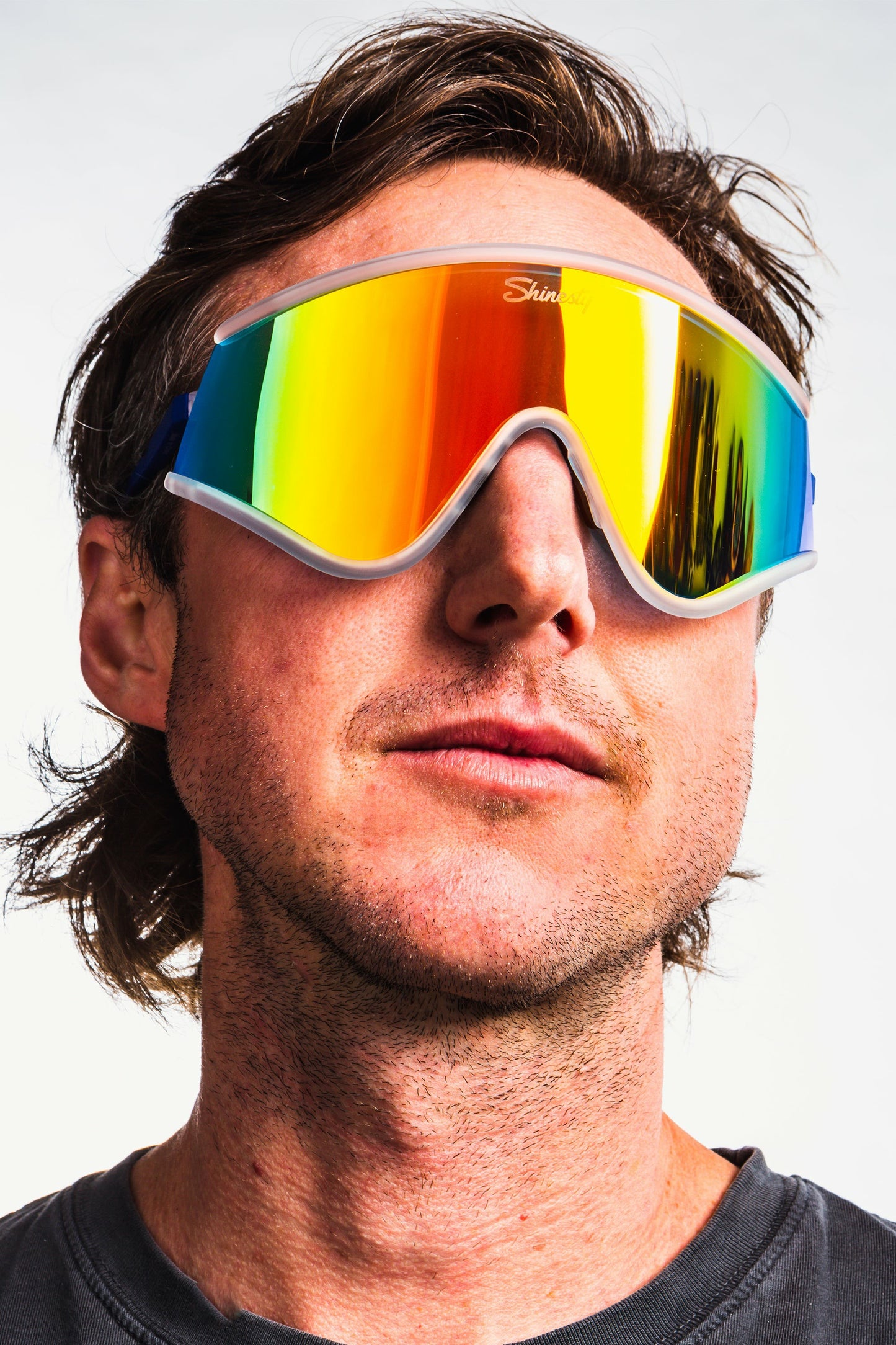 Shinesty Clear Polarized Mirrored Macho Sunglasses - The Crushed Ice