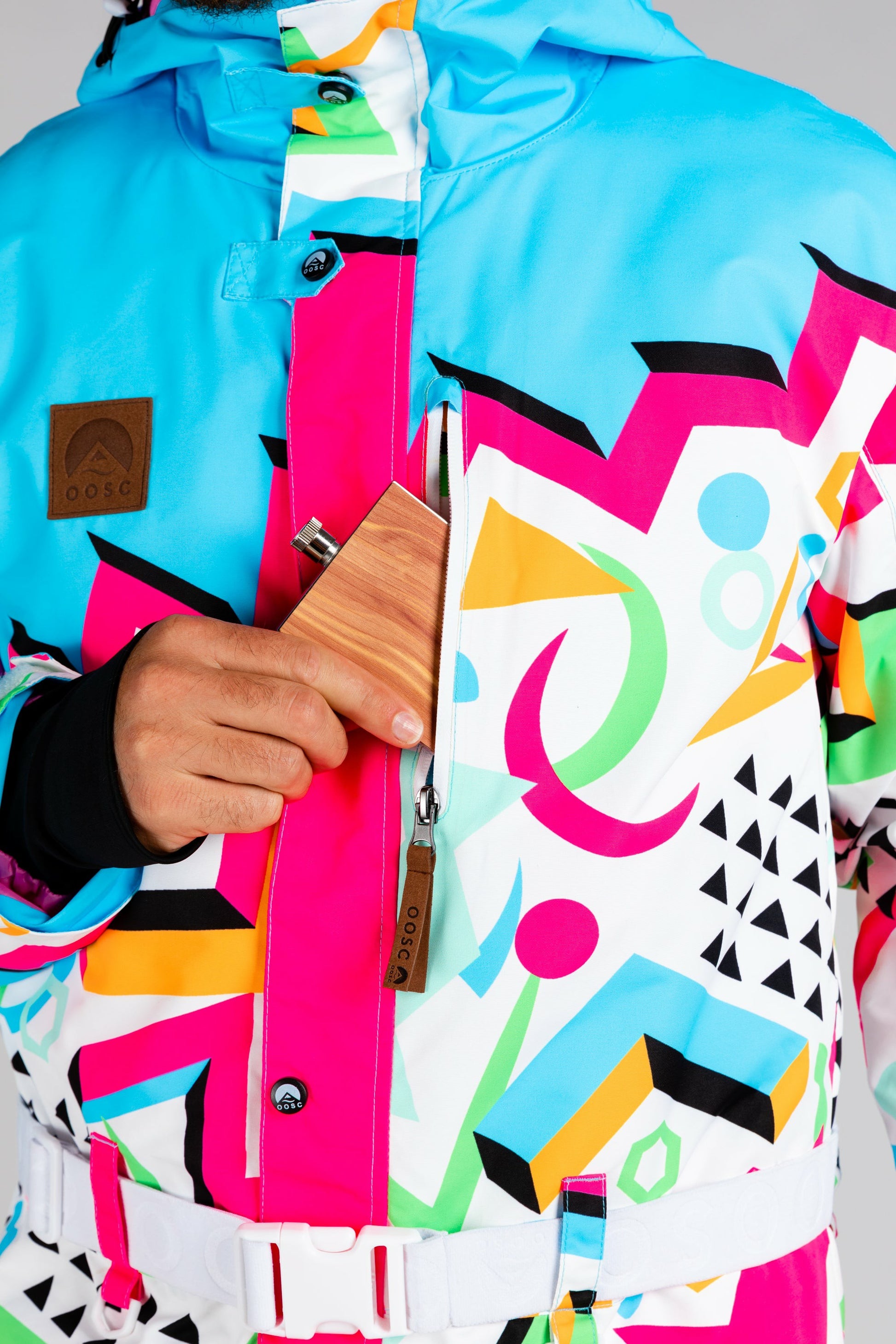 Shinesty Ski Onesie - Mens Retro Neon