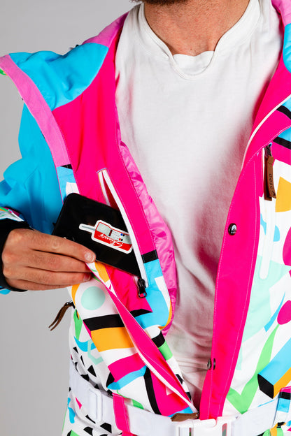 Shinesty Ski Onesie - Mens Retro Neon