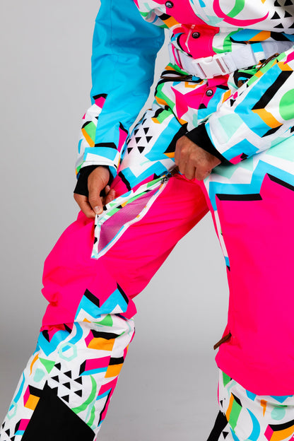 Shinesty Ski Onesie - Mens Retro Neon