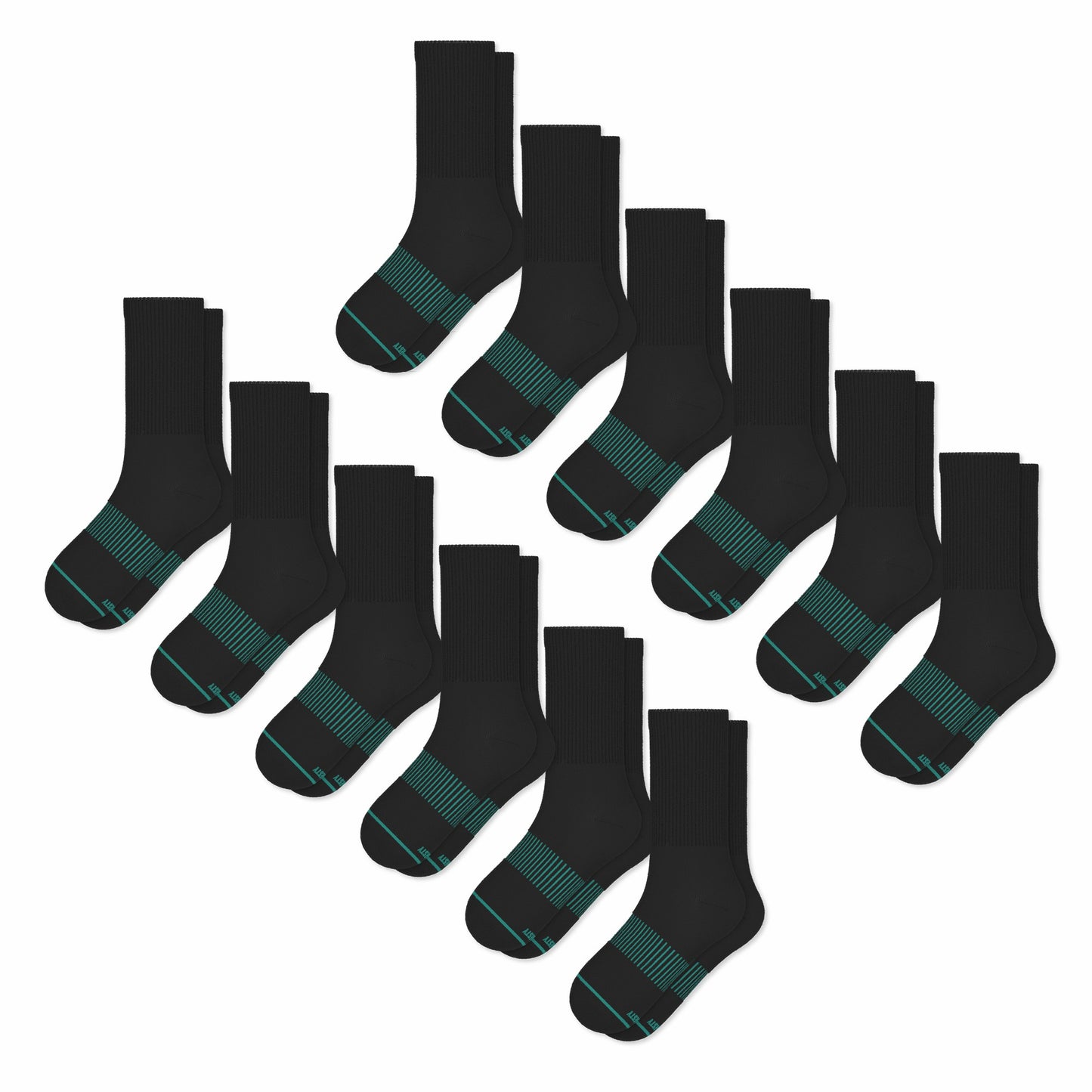 Shinesty Black Stay Weird Heel Hammock™ Crew Socks 12 Pack - The Threat Level Midnight