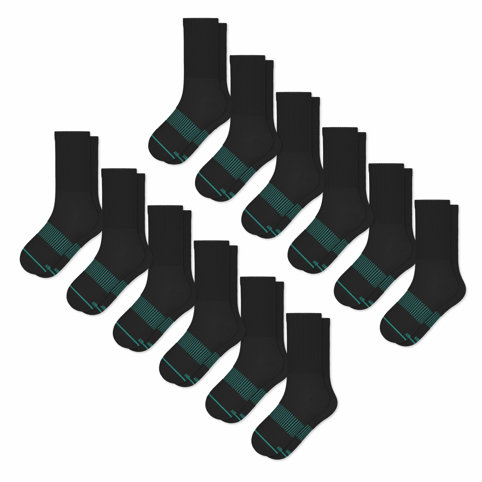 Shinesty Black Stay Weird Heel Hammock™ Crew Socks 12 Pack - The Threat Level Midnight