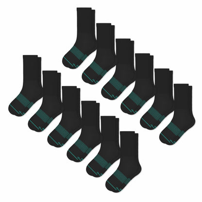 Shinesty Black Stay Weird Heel Hammock™ Crew Socks 12 Pack - The Threat Level Midnight