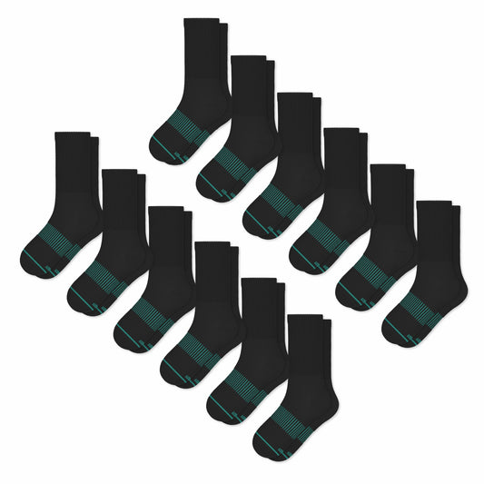 Shinesty Black Stay Weird Heel Hammock™ Crew Socks 12 Pack - The Threat Level Midnight