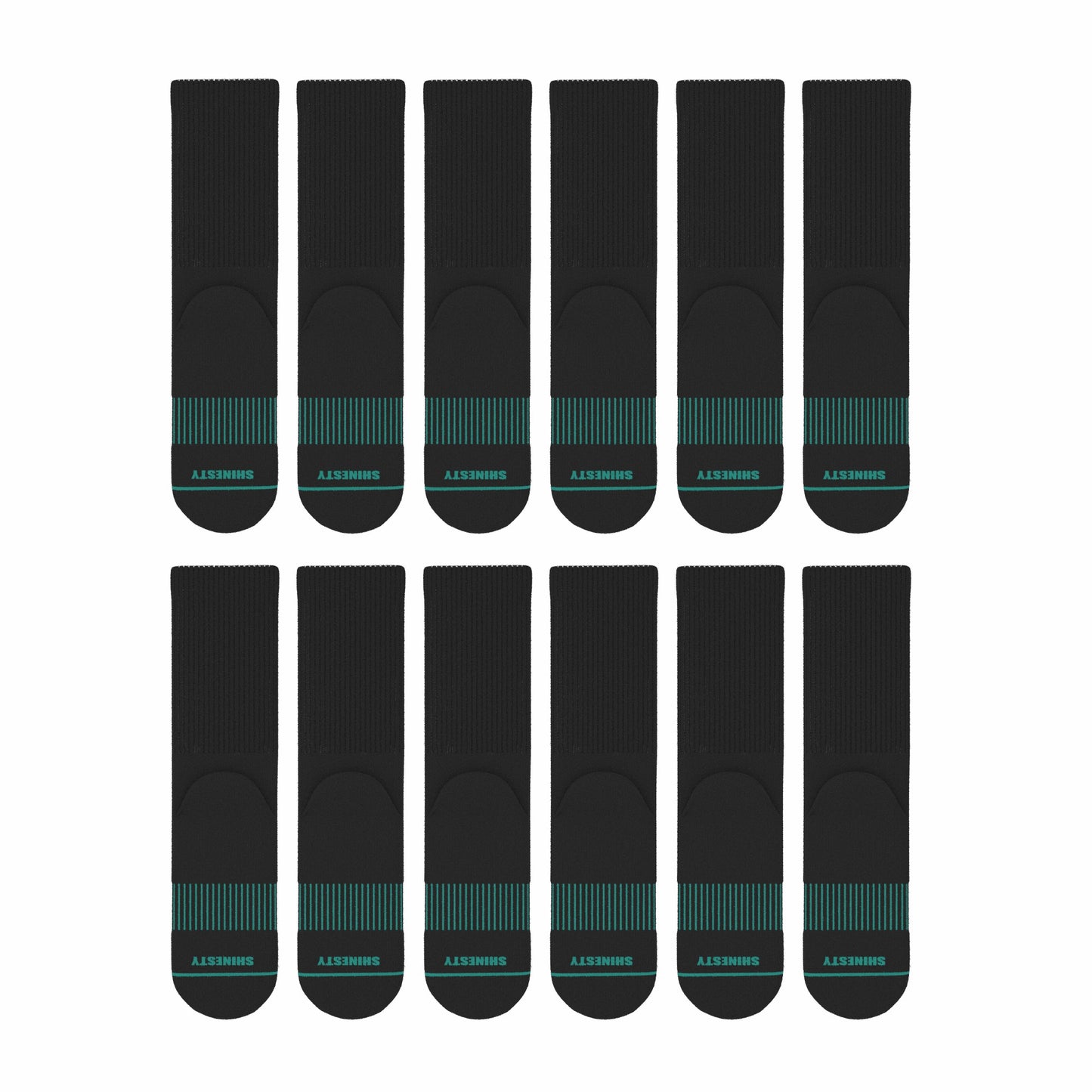 Shinesty Black Stay Weird Heel Hammock™ Crew Socks 12 Pack - The Threat Level Midnight