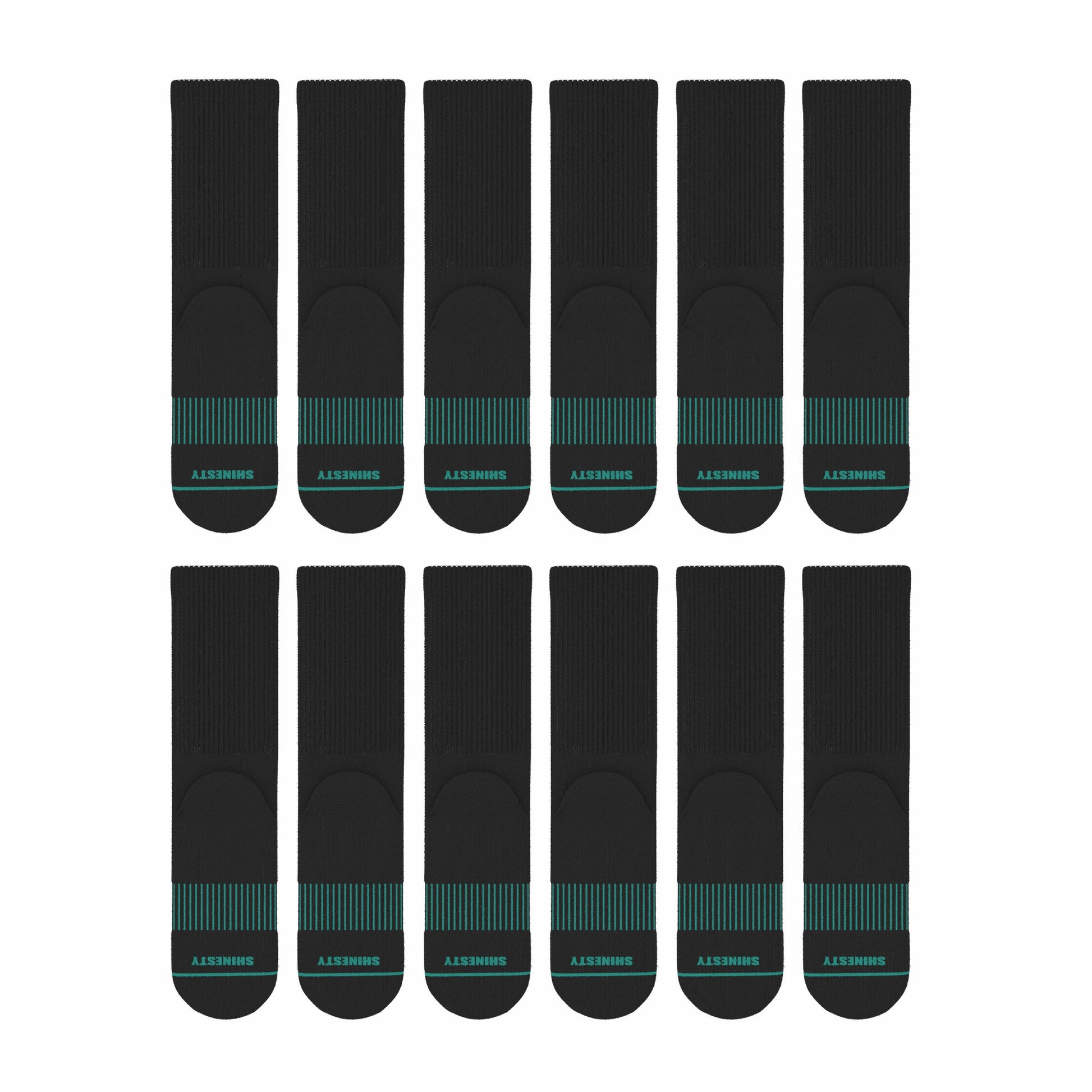 Shinesty Black Stay Weird Heel Hammock™ Crew Socks 12 Pack - The Threat Level Midnight