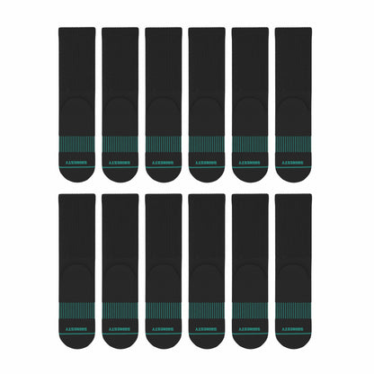 Shinesty Black Stay Weird Heel Hammock™ Crew Socks 12 Pack - The Threat Level Midnight