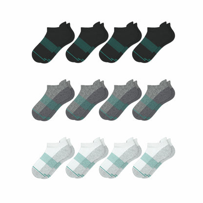 Shinesty Black, Gray and White Heel Hammock™ Ankle Socks 12 Pack - The Staple