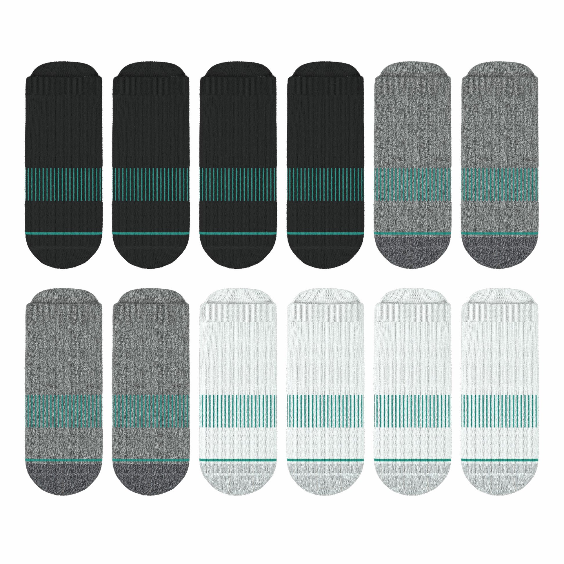 Shinesty Black, Gray and White Heel Hammock™ Ankle Socks 12 Pack - The Staple