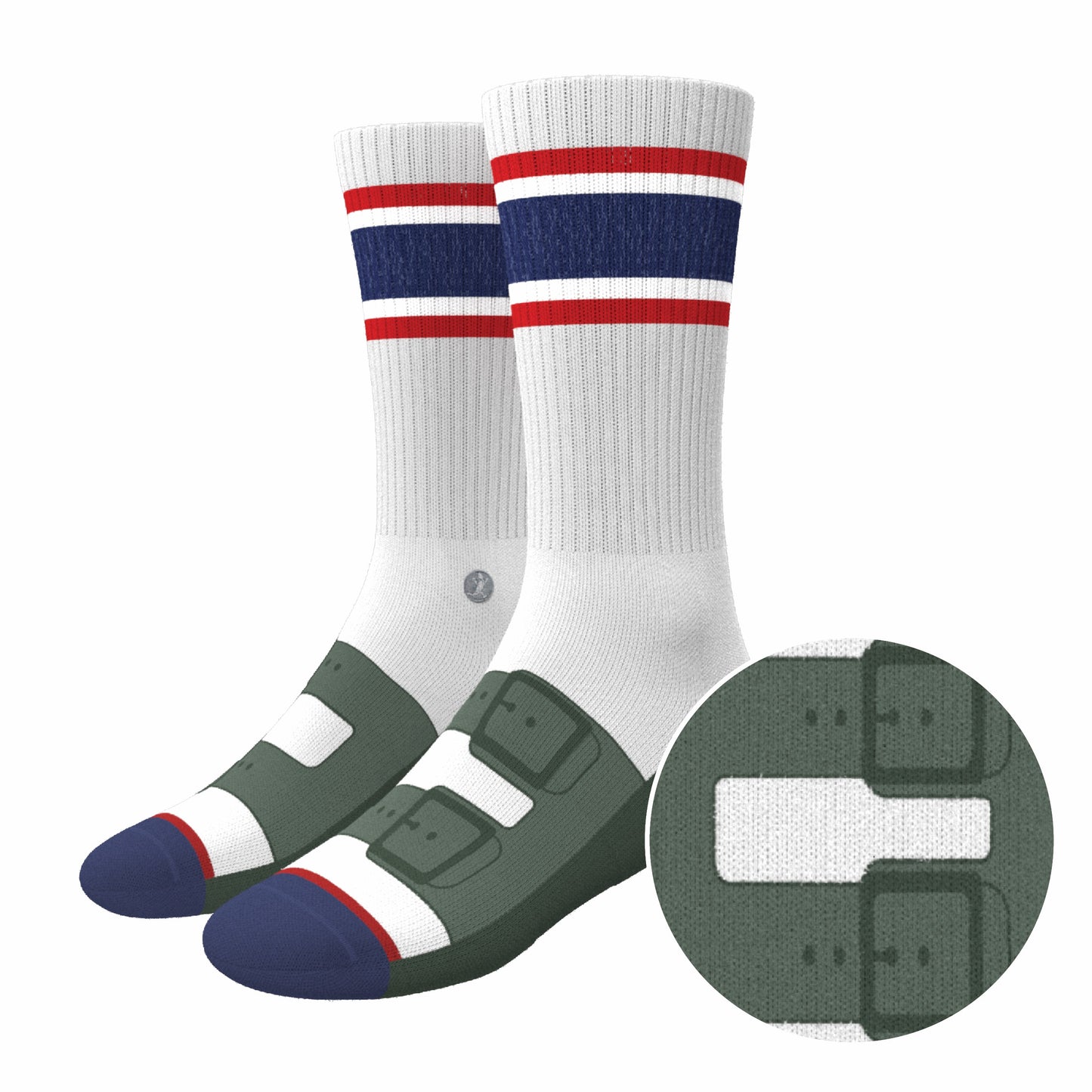 Shinesty Heel Hammock™ Super Stupid-Soft™ Crew Socks - Strap Sandal