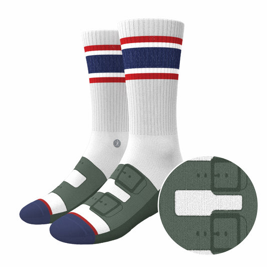 Shinesty Heel Hammock™ Super Stupid-Soft™ Crew Socks - Strap Sandal