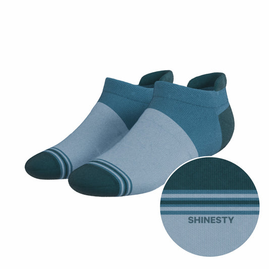 Shinesty Heel Hammock™ Super Stupid-Soft™ Ankle Socks - Blue Color Block