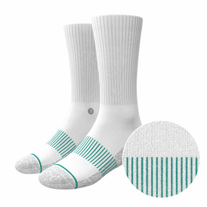 Shinesty Heel Hammock™ Super Stupid-Soft™ Crew Socks - White Stay Weird