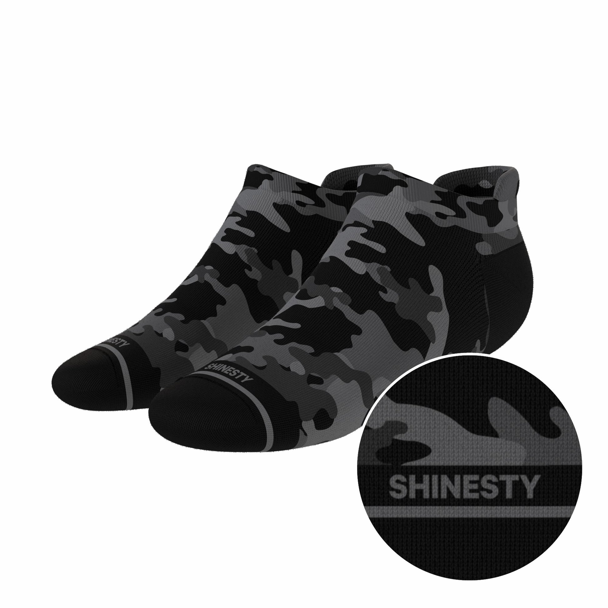 Shinesty Heel Hammock™ Super Stupid-Soft™ Ankle Socks - Black Camouflage