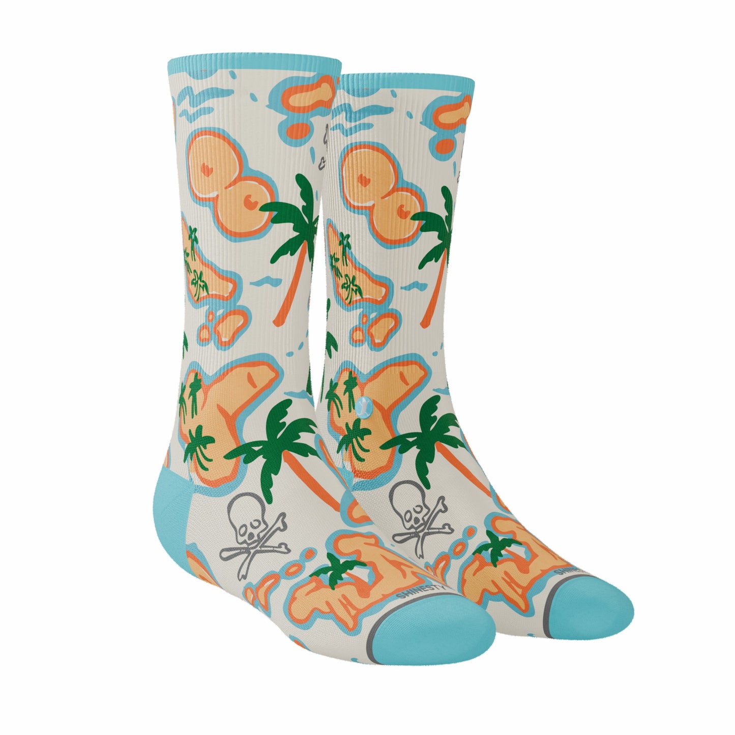 Shinesty Heel Hammock™ Super Stupid-Soft™ Crew Socks - Naughty Map