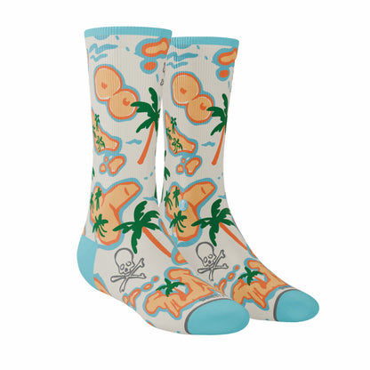 Shinesty Heel Hammock™ Super Stupid-Soft™ Crew Socks - Naughty Map