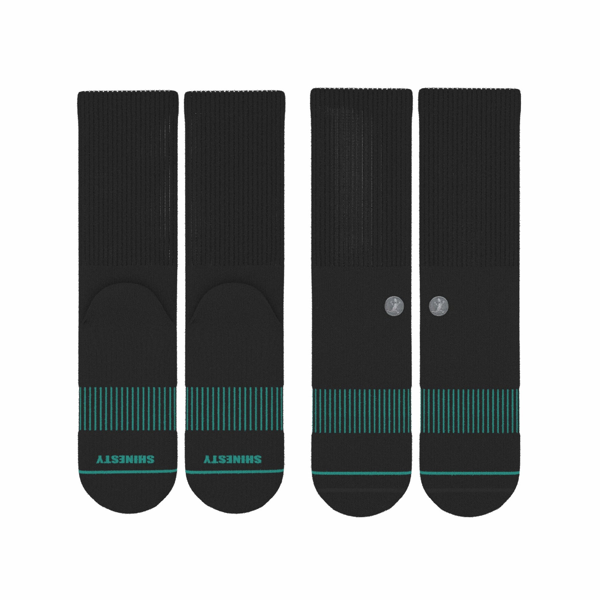 Shinesty Black Stay Weird Heel Hammock™ Crew Socks 3 Pack - The Threat Level Midnight